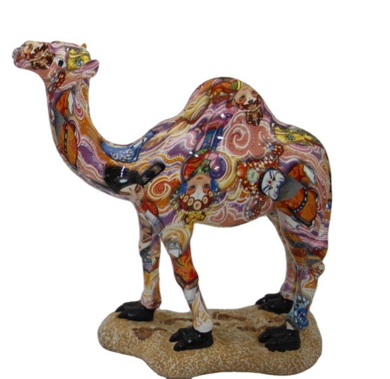 Resin Camel and Coconut Tree Statue Home Decorative Crafts Animal Little Sculpture