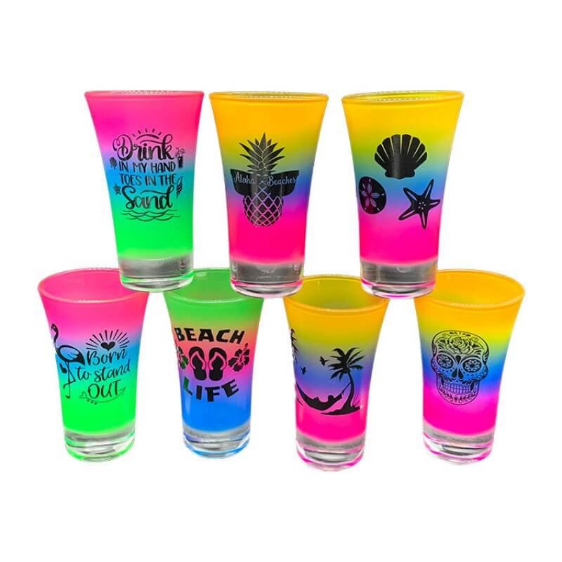 Electroplate Multiple Patterns Colorful Souvenir Custom logo Shot Glass