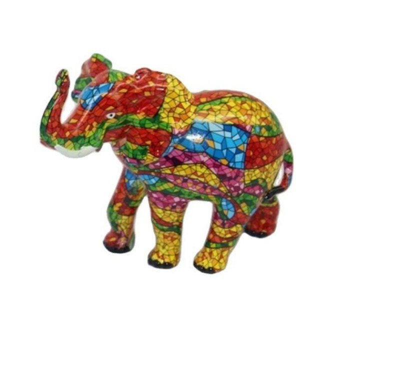 Large Resin Black Elephant Sculpture Statue Lucky Polyresin Elephant With Trunk up Figurine