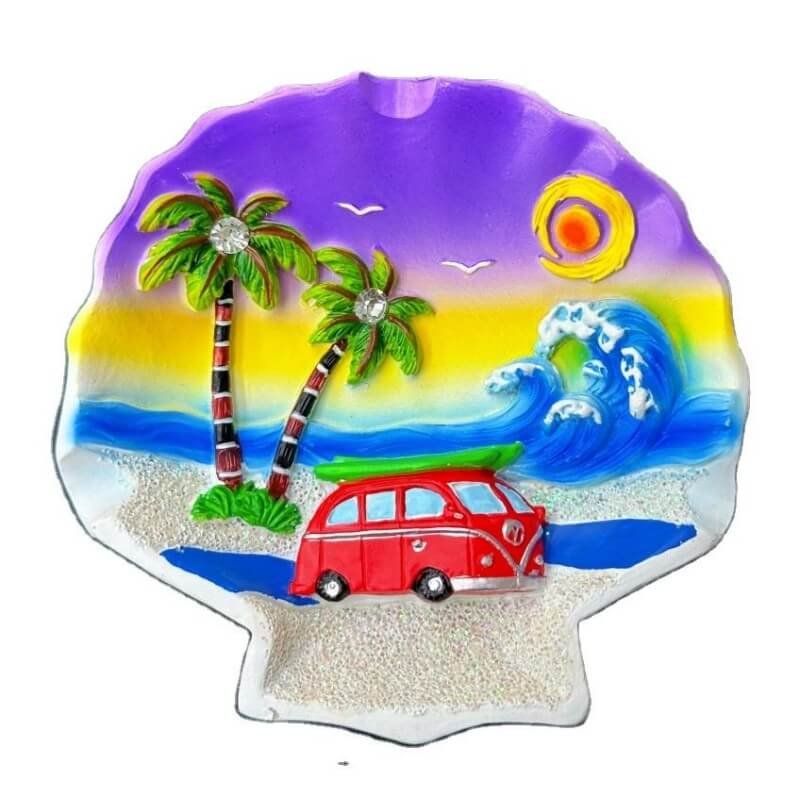 New Arrival Modern Beach Design Resin Ashtray Custom Logo Color with 3 Styles Available