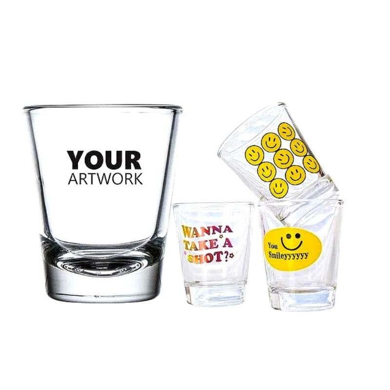 Personalized Custom Shot Glasses Logo Promotion Decal Print Shot Glass Tequila Espresso Shot Cups
