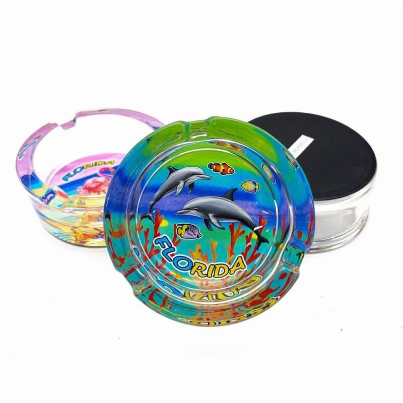 Wholesale Custom Glass Ashtray Logo Personality Decoration Ashtrays