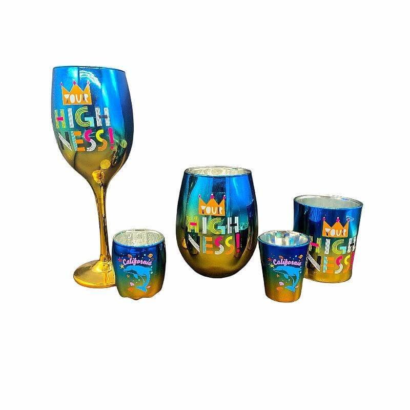 Wholesale Electroplate Shot Glass Multiple Patterns Colorful Souvenir Custom Logo Whiskey Cup