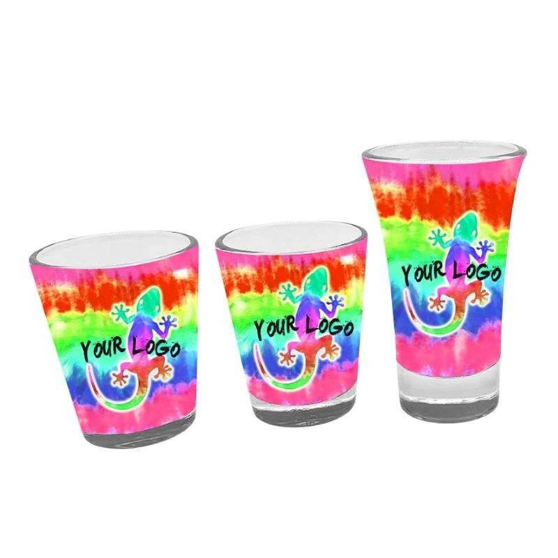 Wholesale Shot Glass Decal Printing Logo Custom Design Glass Mug Crafts
